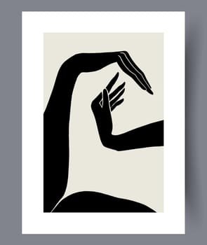 Printable wall art vector poster set. Hand drawn minimalism design for scandinavian interior.