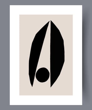 Printable wall art vector poster set. Hand drawn minimalism design for scandinavian interior.