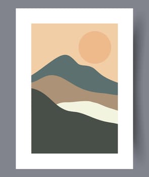 Printable wall art vector poster set. Hand drawn minimalism design for scandinavian interior.