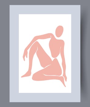 Printable wall art vector poster set. Hand drawn minimalism design for scandinavian interior.