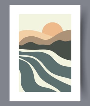 Printable wall art vector poster set. Hand drawn minimalism design for scandinavian interior.