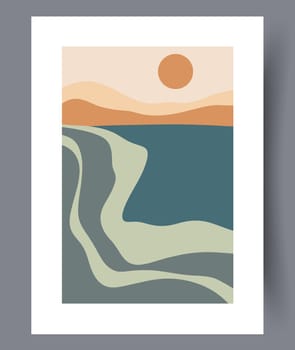 Printable wall art vector poster set. Hand drawn minimalism design for scandinavian interior.