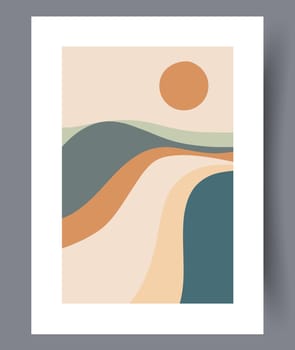 Printable wall art vector poster set. Hand drawn minimalism design for scandinavian interior.