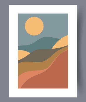 Printable wall art vector poster set. Hand drawn minimalism design for scandinavian interior.