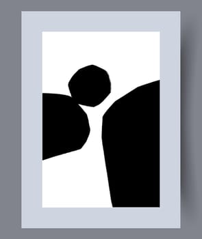Printable wall art vector poster set. Hand drawn minimalism design for scandinavian interior.