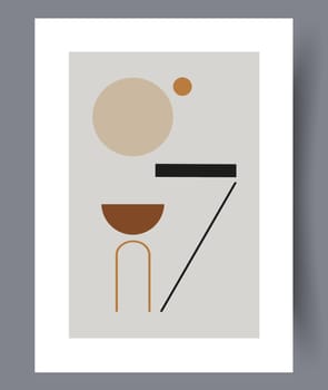 Printable wall art vector poster set. Hand drawn minimalism design for scandinavian interior.