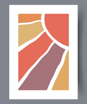 Printable wall art vector poster set. Hand drawn minimalism design for scandinavian interior.