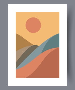 Printable wall art vector poster set. Hand drawn minimalism design for scandinavian interior.