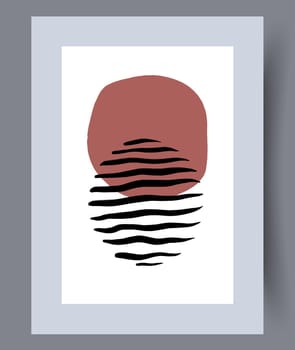 Printable wall art vector poster set. Hand drawn minimalism design for scandinavian interior.