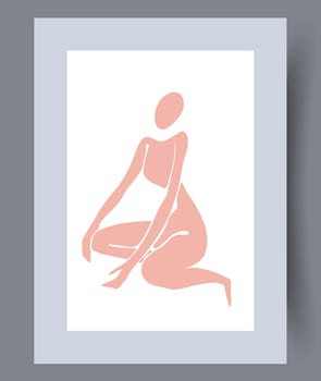 Printable wall art vector poster set. Hand drawn minimalism design for scandinavian interior.