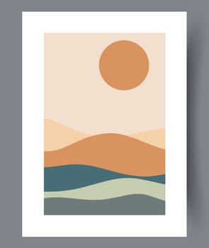 Printable wall art vector poster set. Hand drawn minimalism design for scandinavian interior.