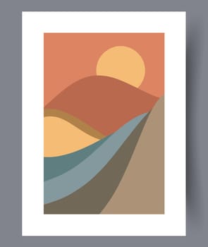 Printable wall art vector poster set. Hand drawn minimalism design for scandinavian interior.
