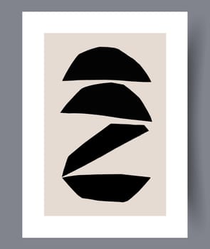 Printable wall art vector poster set. Hand drawn minimalism design for scandinavian interior.