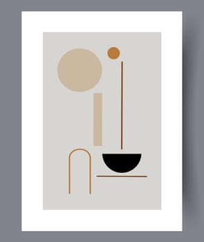 Printable wall art vector poster set. Hand drawn minimalism design for scandinavian interior.
