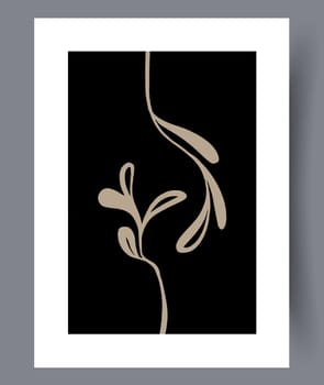Printable wall art vector poster set. Hand drawn minimalism design for scandinavian interior.