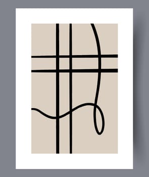Printable wall art vector poster set. Hand drawn minimalism design for scandinavian interior.