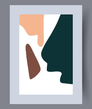 Printable wall art vector poster set. Hand drawn minimalism design for scandinavian interior.