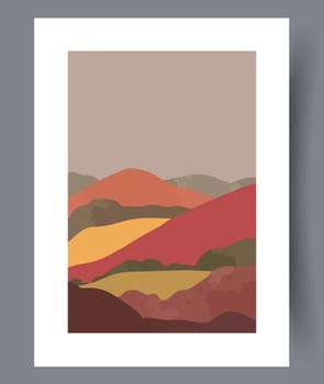 Printable wall art vector poster set. Hand drawn minimalism design for scandinavian interior.
