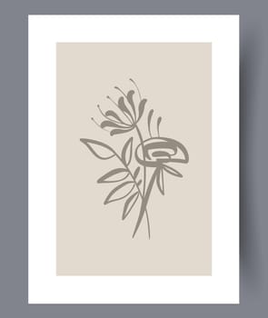 Printable wall art vector poster set vector. Vector illustrationPrintable wall art vector poster set. Hand drawn minimalism design for scandinavian interior.