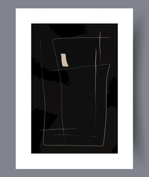 Printable wall art vector poster set vector. Vector illustrationPrintable wall art vector poster set. Hand drawn minimalism design for scandinavian interior.