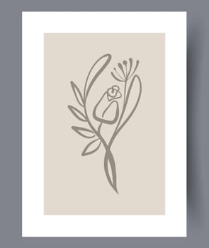 Printable wall art vector poster set vector. Vector illustrationPrintable wall art vector poster set. Hand drawn minimalism design for scandinavian interior.