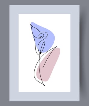 Printable wall art vector poster set. Hand drawn minimalism design for scandinavian interior.