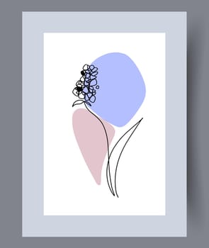 Printable wall art vector poster set. Hand drawn minimalism design for scandinavian interior.