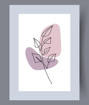 Printable wall art vector poster set. Hand drawn minimalism design for scandinavian interior.