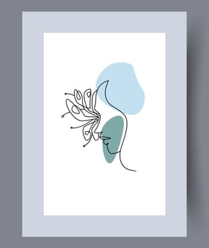 Printable wall art vector poster set. Hand drawn minimalism design for scandinavian interior.