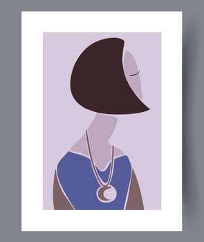 Printable wall art vector poster set. Hand drawn minimalism design for scandinavian interior.