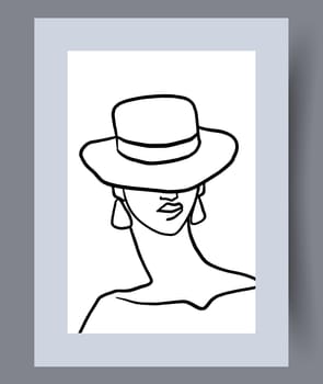Printable wall art vector poster set. Hand drawn minimalism design for scandinavian interior.