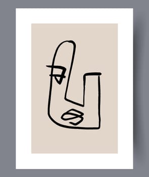 Printable wall art vector poster set. Hand drawn minimalism design for scandinavian interior.