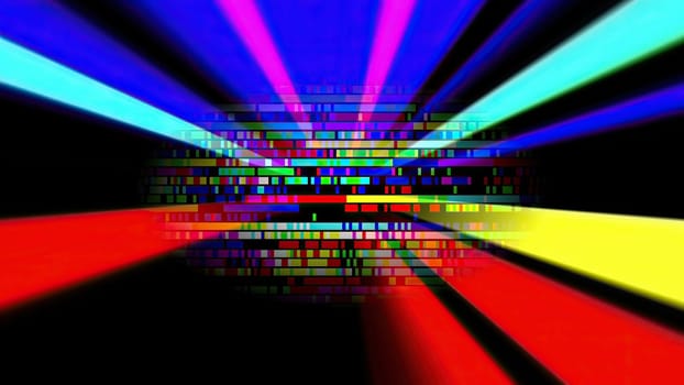 Colorful light rays and pixels,Colorful light rays and pixels