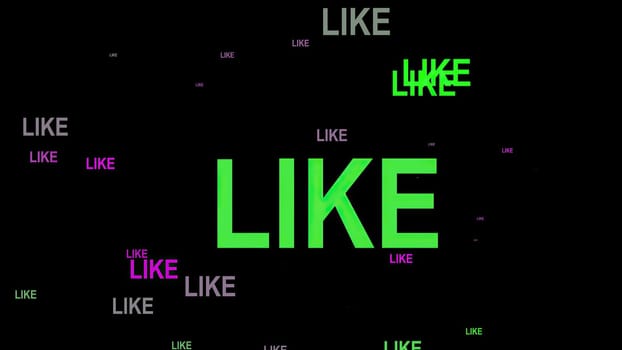Like text against black  background,Like text against black  background