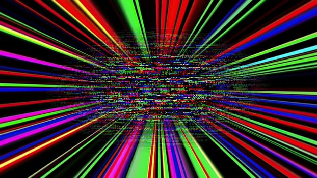 Colorful light rays and pixels,Colorful light rays and pixels