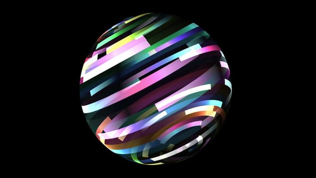 Colorful stripes on rotating sphere,Colorful stripes on rotating sphere