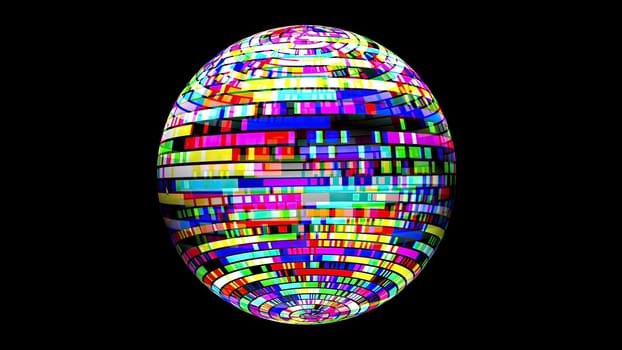 Colorful  pixels on rotating sphere,Colorful  pixels on rotating sphere