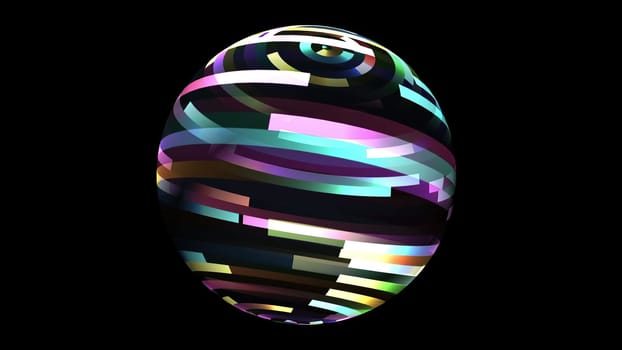 Colorful stripes on rotating sphere,Colorful stripes on rotating sphere