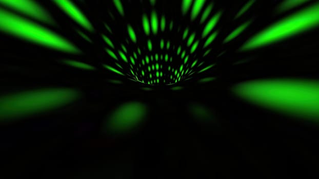 Driving through green dots tunnel,Driving through green dots tunnel