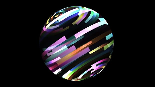 Colorful stripes on rotating sphere,Colorful stripes on rotating sphere