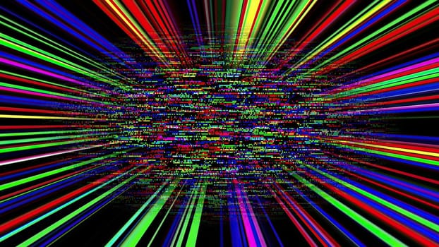 Colorful light rays and pixels,Colorful light rays and pixels