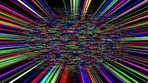 Colorful light rays and pixels,Colorful light rays and pixels
