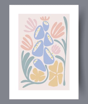 Printable wall art vector poster set. Hand drawn minimalism design for scandinavian interior.