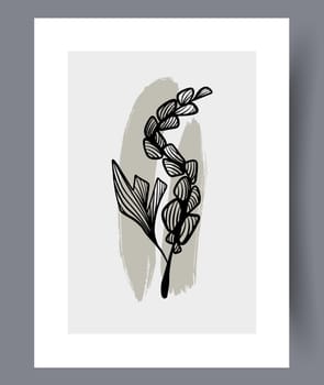 Printable wall art vector poster set. Hand drawn minimalism design for scandinavian interior.