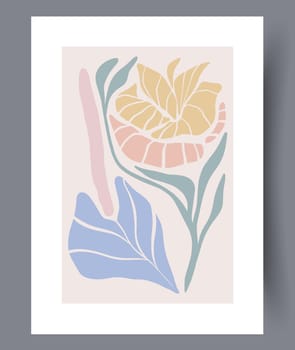 Printable wall art vector poster set. Hand drawn minimalism design for scandinavian interior.