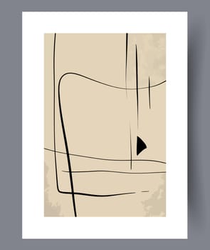 Printable wall art vector poster set. Hand drawn minimalism design for scandinavian interior.