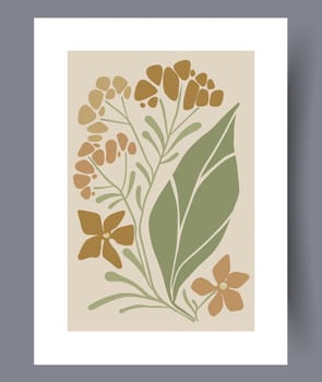Printable wall art vector poster set. Hand drawn minimalism design for scandinavian interior.
