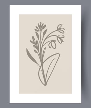Printable wall art vector poster set vector. Vector illustrationPrintable wall art vector poster set. Hand drawn minimalism design for scandinavian interior.