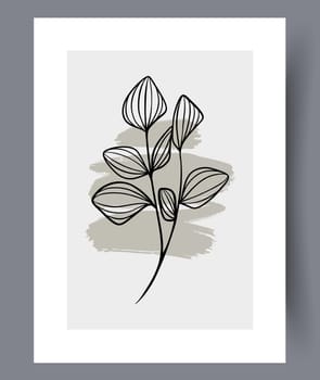 Printable wall art vector poster set vector. Vector illustrationPrintable wall art vector poster set. Hand drawn minimalism design for scandinavian interior.