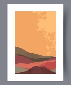 Printable wall art vector poster set vector. Vector illustrationPrintable wall art vector poster set. Hand drawn minimalism design for scandinavian interior.